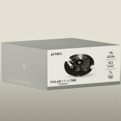 Acteck Disipador Cpu Polar Cp Vc100 80mm Lga 1700 Am5 2200