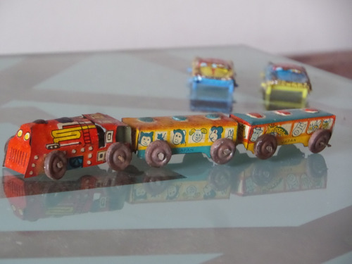 7k Antiguo Juguete De Lata Tren Pequeños Penny Toys 