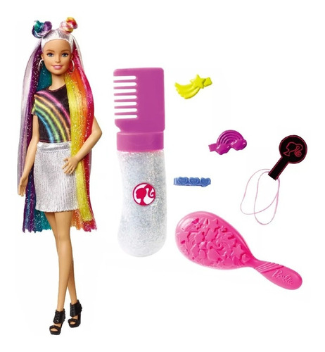 Barbie Peinado Arcoiris Con Accesorios Mattel Fxn96 