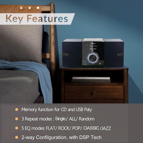 Sistema Estéreo Compacto 30w Cd Bluetooth Usb Radio Fm Aux
