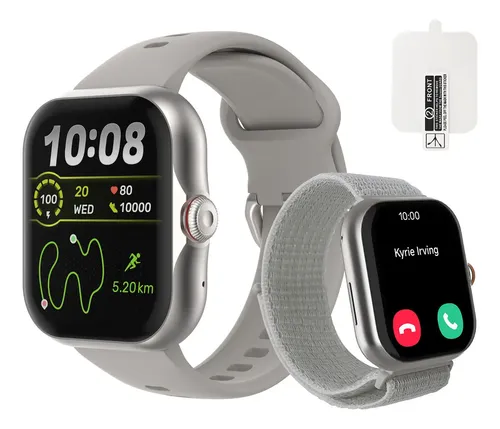 Smartwatch Bettdow Fb055 1.85  Esportivo Ia Gps 3atm Música Prateado Cinza