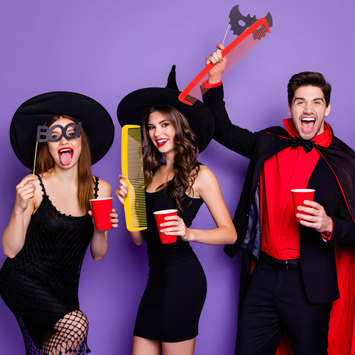 Peineta Grande Y Divertida Para Halloween Hecha A Mano, Hech