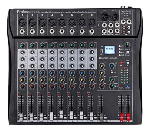 Depusheng Dt8 Mezclador Profesional Placa De Sonido Consola 