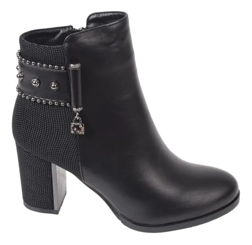 Botas Cortas Mujer Fragola Charis Taco Palo Vestir