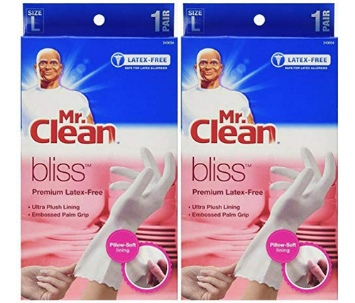 Bliss Premium Guantes Sin Látex, Grandes 1 Pr (paquete De 2)