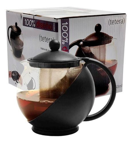 Imagen 1 de 6 de Tetera Vidrio Plastico Con Filtro Acero Te En Hebras 750ml