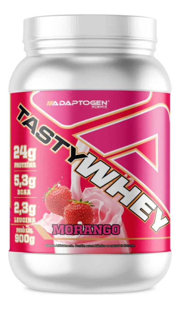 Whey Isolado Hidrolisado Adaptogen 900g Morango