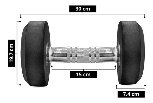 Mancuerna Redonda Tayga 25 Kg Gym 1 Pza Color Negro