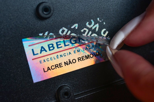 Lacre Void Holográfico Premium Personaliza 20x5mm 2000un Cor