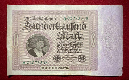 Billete 100000 Marcos Alemania 1923 