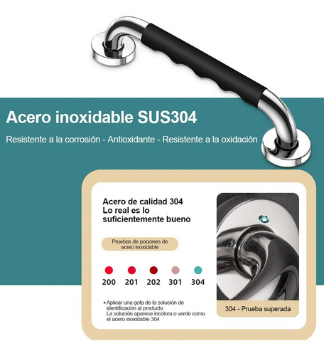Lumoku Pasamanos Acero Inoxidable 30cm Color Negro