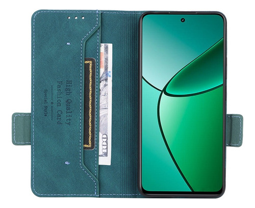 For Realme 12+ 5g Magnetic Clasp Pu Wallet Card Slot Case