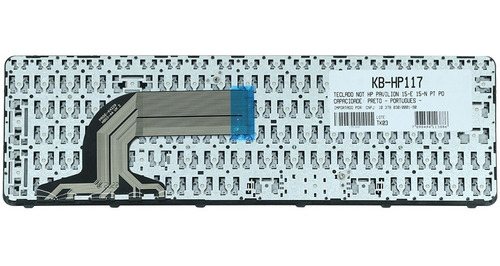 Teclado Para Notebook Hp Pavilion 15-f387wm - Preto - Layout