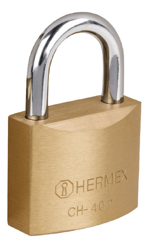 Imagen 2 de 6 de Candado De Hierro, Laton, 40mm, Gancho Corto, Hermex 23518