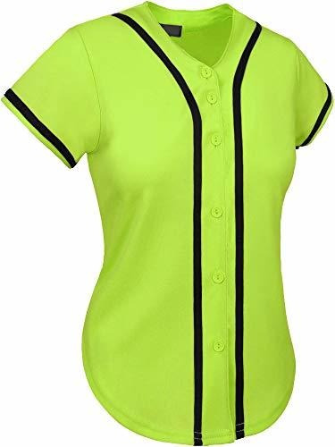 Imagen 1 de 5 de Sombrero Y Más Allá Mujeres Botón De Béisbol Tee Short Sleev