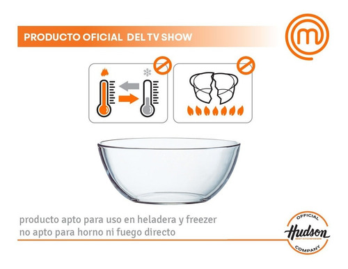 Ensaladera Bowl De Vidrio Hudson 23 X 11 Cm