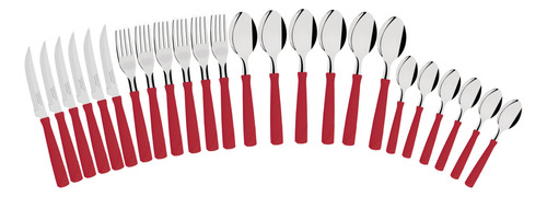 24 Cubiertos Tramontina New Kolor Acero Inox Colores Caja Color Rojo Rojo