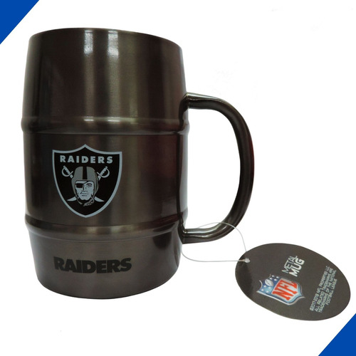 Caneca Chopp Nfl Los Angeles Raiders Aço Inox Barril 500ml