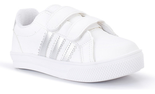 Kit 2 Tênis Infantil Menina Branco Com Velcro Super Macio