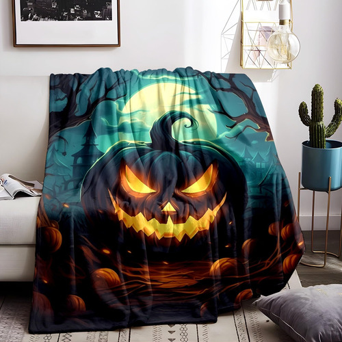 Mantas Halloween Horror Pumpkin Para Cama, Manta D