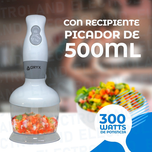 Imagen 5 de 10 de Licuadora Mixer Batidora Minipimer De Mano Con Accesorios