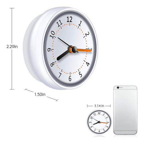 . Reloj De Ducha Impermeable Ip24, Reloj De Pared Con