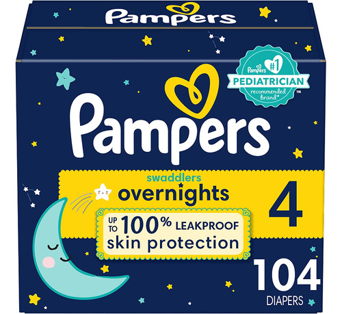 Pañales Tamaño 4, 104 Recuento - Pampers Swaddlers Durante L