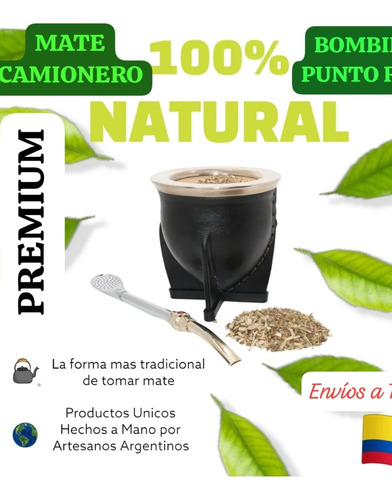 Premium!mate Camionero Argentino Calabaza Natural+punto Rojo