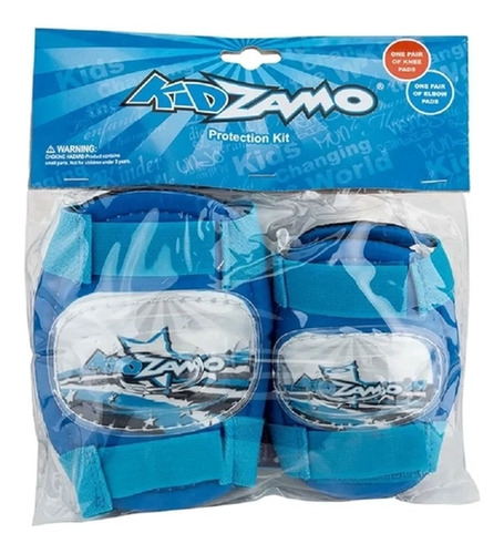 Kit Joelheira Infantil Kidzamo Kz-011 Estrela Azul - M