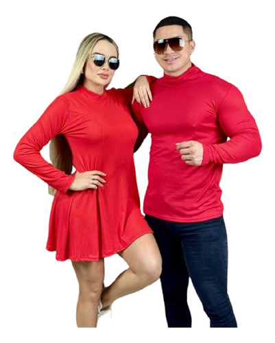 Vestido Y Playera D´luz Duo Mujer Y Hombre Adulto Licra Rib 