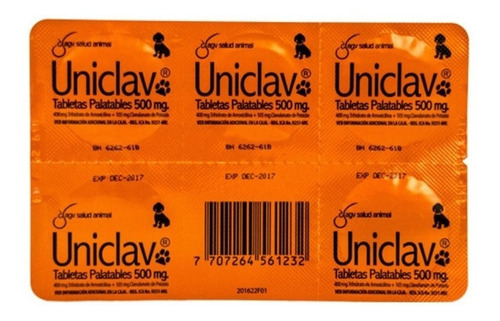 Antibacteriano Uniclav Tabletas 500mg Perros Gatos