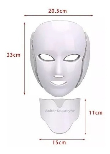 Imagen 4 de 10 de Mascara Led Facial + Cuello 7 Arrugas Anti Age Rosacea Acne