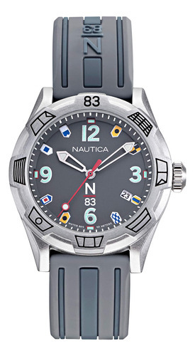 Reloj Nautica Nappof901 Polignano 36mm Color de la correa Gris oscuro Color del bisel Plateado Color del fondo Gris oscuro