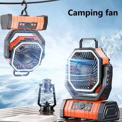 Ventilador De Camping Recargable De 20000 Mah Con Luz Led,