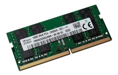 Memoria RAM gamer color verde  16GB 1 SK hynix HMA82GS6DJR8N-XN