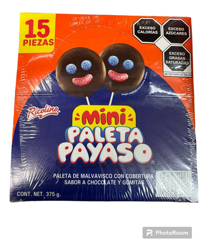 Mini Paleta Payaso 15pz