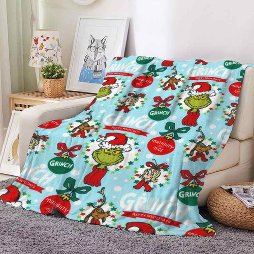 Manta Suave Navideña De 150 X 200 Cm, Colcha De Cama Grinch