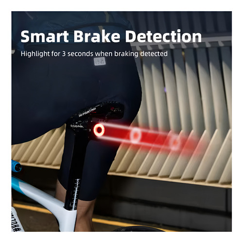 Luz De Freio Inteligente Sincronizada Xoss Xr Pro Smart Bike Preto