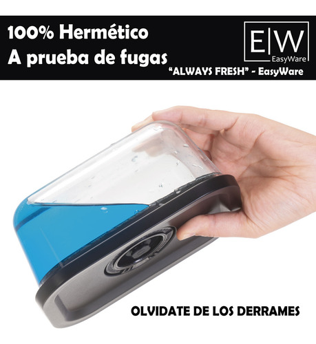 EasyWare Juego de 6 Recipientes De Vidrio Con Bomba Al Vacío Herméticos, A prueba de fugas Refractarios, Contenedores. 13 piezas - 6 recipientes - 6 tapas - 1 bomba - apilable y saludable.