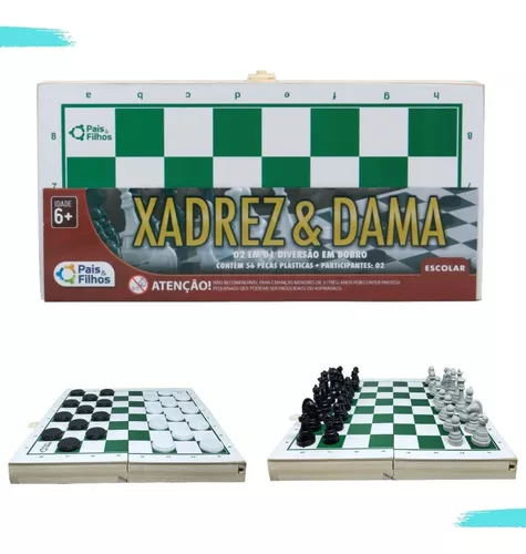 Jogo Xadrez Tabuleiro Madeira Grande Caixa Escolar Oficial