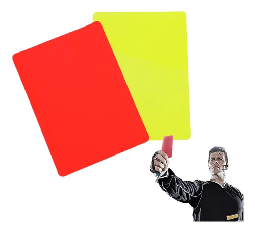 Par Cartão De Árbitro Juiz De Futebol Campo Amarelo Vermelho