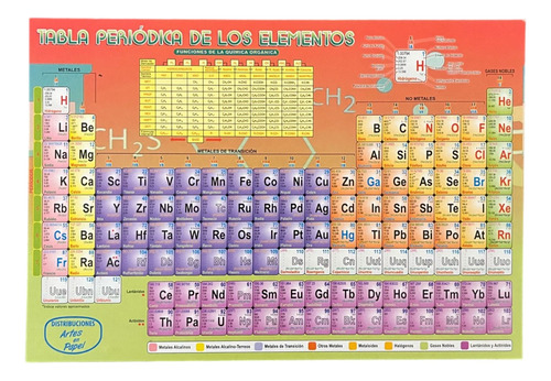 Tabla Periódica Mediana 22 X 16 Cm X 12 Unidades