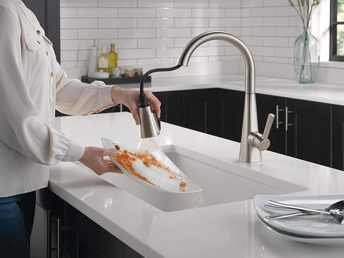 Delta Faucet Lenta - Grifo Para Fregadero De Cocina Con Pulv