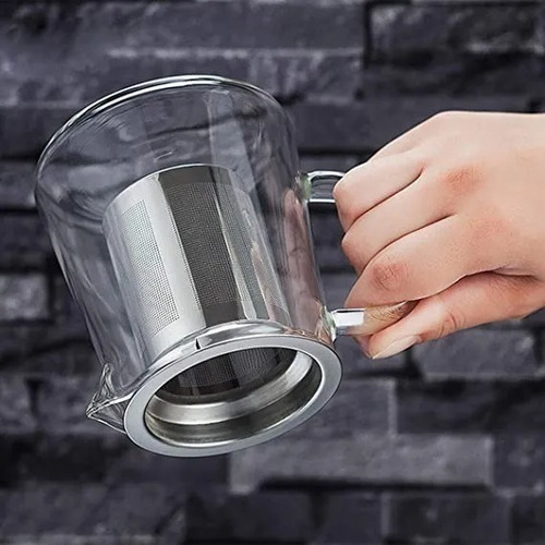 Imagen 5 de 10 de Tetera Vidrio Resistente Al Fuego Con Infusor Para Té 1200ml