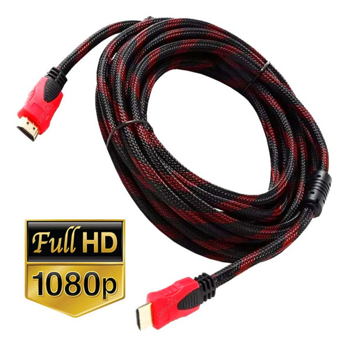 Imagen 8 de 9 de Hdmi Cable 5 Metros Doble Filtro 1.4 3d 4k Mallado Premium