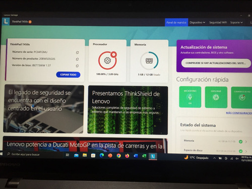 Lenovo Thinkpad T450s 14 I7-5600u 12 Ram 250 Gb Dds (Usado)