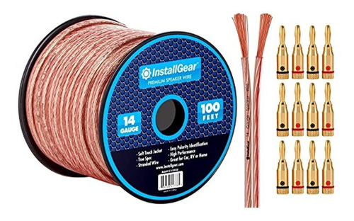 Installgear Cable De Altavoz Calibre 14 Awg De 100 Pies Cabl