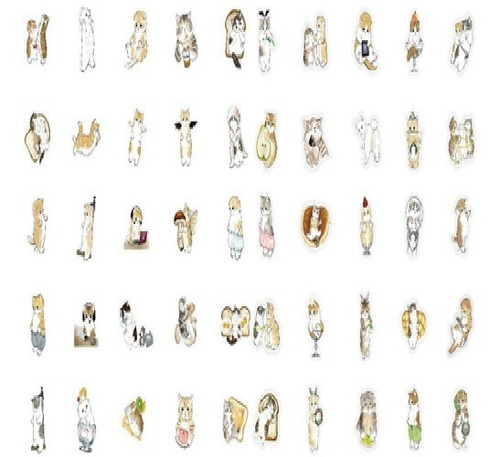 50 Stickers Impermeables Gatos