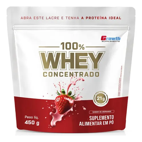100 Whey Concentrado 450g Growth Supplements