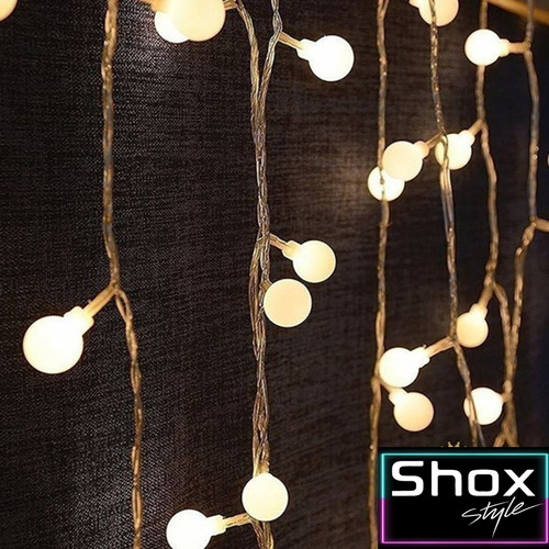 Imagen 6 de 10 de Cortina Bolitas Led Esferas Interconectables 280 Luces Shox